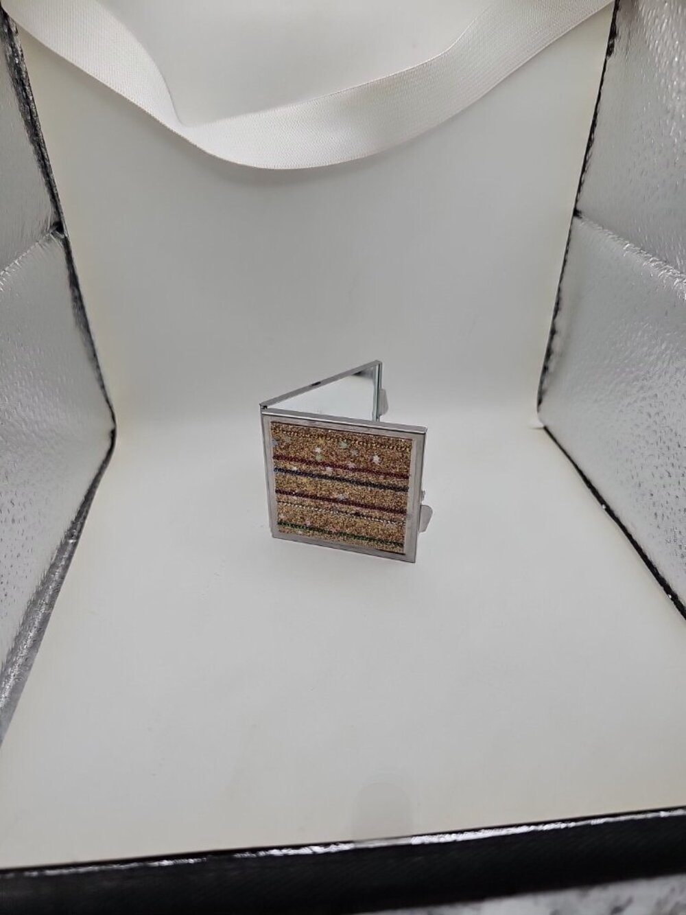 Compact Mirror For Purse W/ Glitter